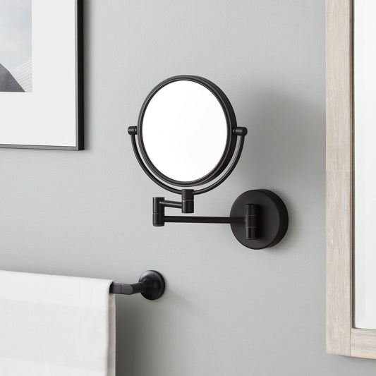Signature Hardware SH662009MB Ramana Make Up Magnifying Mirror-Satin Black