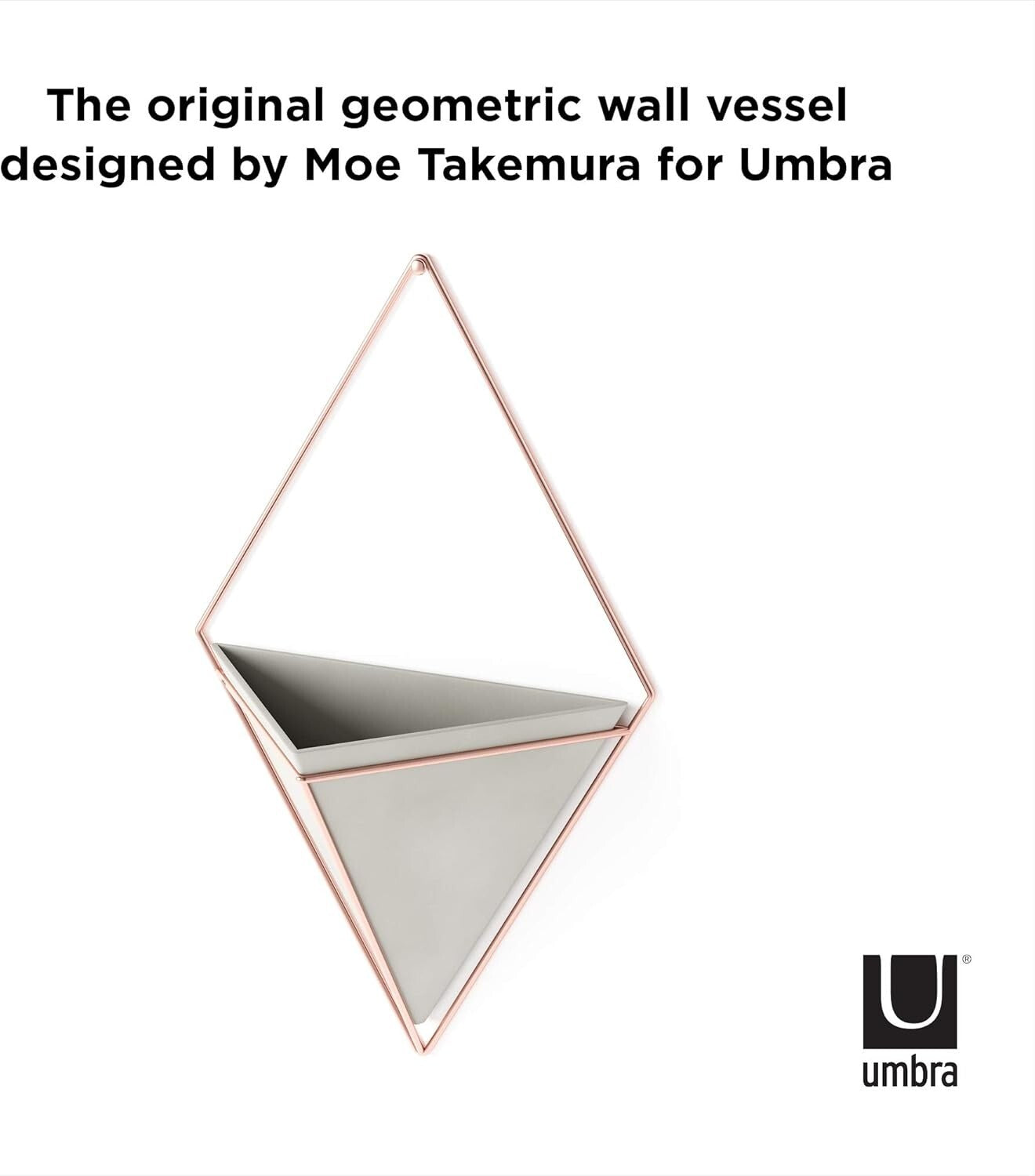 Umbra 470752-Hanging Planter Vase Wall Decor, Pot and Container - Grey/Copper