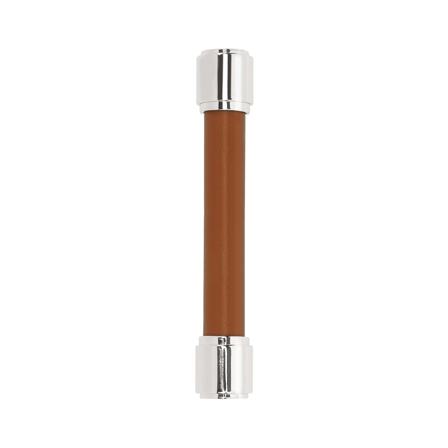 Signature Hardware 489392 Lazzara 3-3/4"C2C Cognac Leather Pull-Champagne Bronze