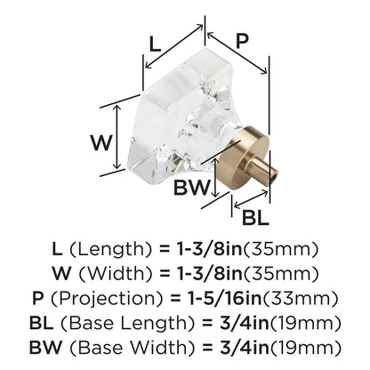 Amerock BP36653CCZ Glacio Cabinet Knob Clear/Champagne Bronze 1-3/8" Length