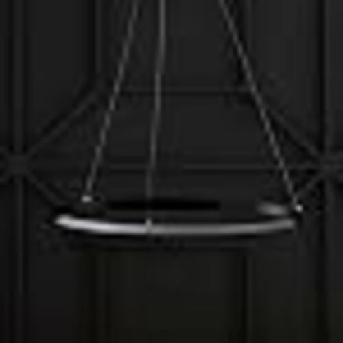 JONATHAN Y 15.75" Matte Black Modern LED Pendant Dimmable Round JYL7202A