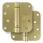 Miseno MDH4092 4x4 Spring Hinge 5/8" Radius Corner Door Hinge-Pair - Satin Brass