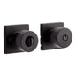 Signature Hardware-Adriot Entrance Set-Square Rosette-Knob Handle-Matte Black