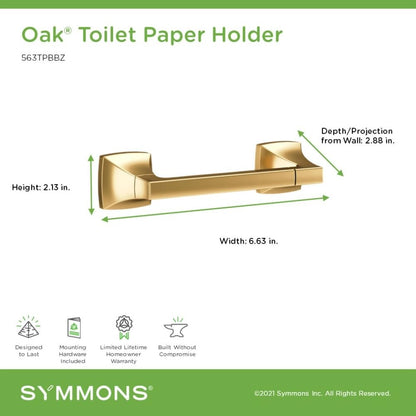 Symmons 563TPBBZ Oak Wall Mounted Toilet Paper Holder Brushed Bronze