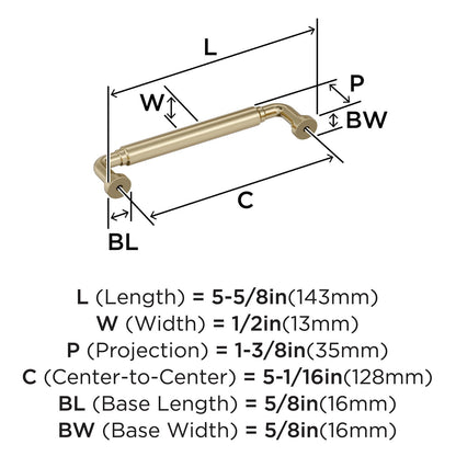 Amerock Coble 5-1/16" Center-to-Center Golden Champagne Cabinet Pull, BP37663BBZ