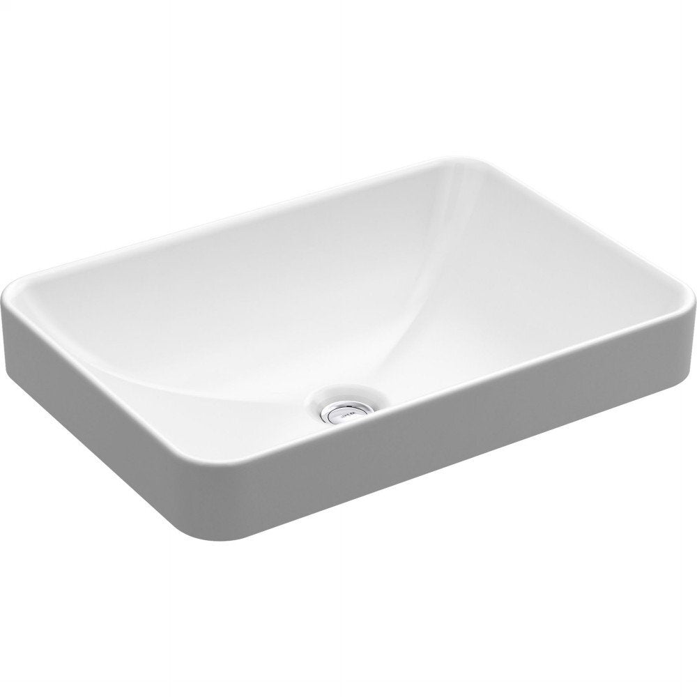 KOHLER 5373-0 Vox Rectangle Vessel Bathroom Sink, Vitreous China, White