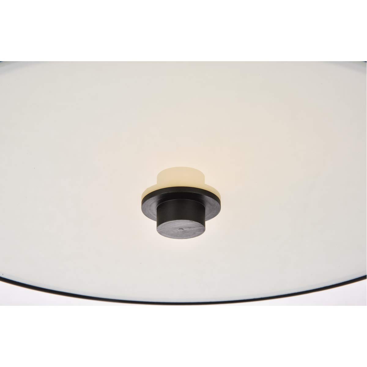 Living District Hadrian 2-Light Metal Flush Mount in Flat Black and White