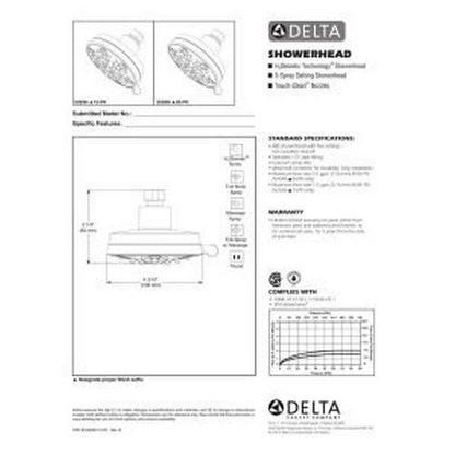 Delta Faucet 52638-PN20-PK 5 Setting Contemporary Showerhead, Polished Nickel