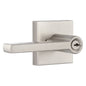 Miseno MLK1022 Lorton Flat Bar Keyed Entry Door Lever Set Satin Nickel