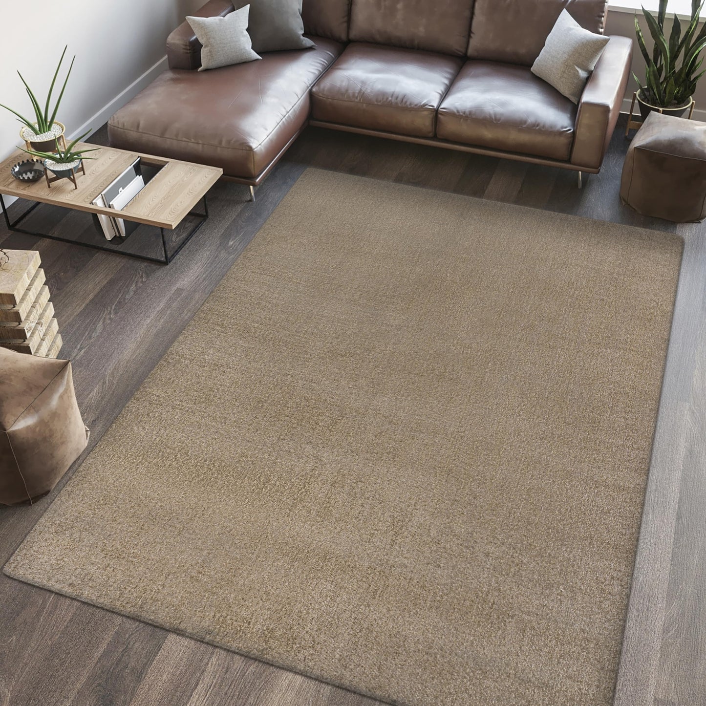 JONATHAN Y WSH300D-4 Twyla Classic Solid Low-Pile Machine-Washable 4 ft. x 6 ft