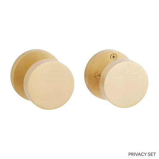 Signature Hardware-Moceri Solid Brass Privacy Interior Door Set-Knob-Satin Brass