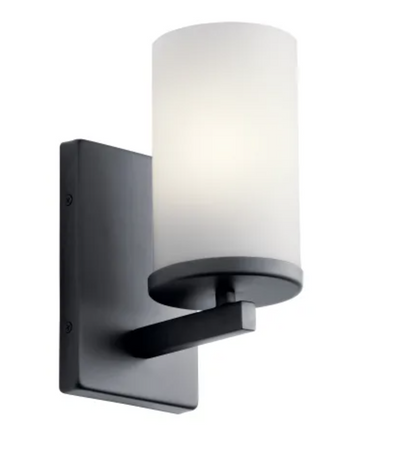 Kichler 45495BK Crosby 10" Tall Bathroom Sconce - Black