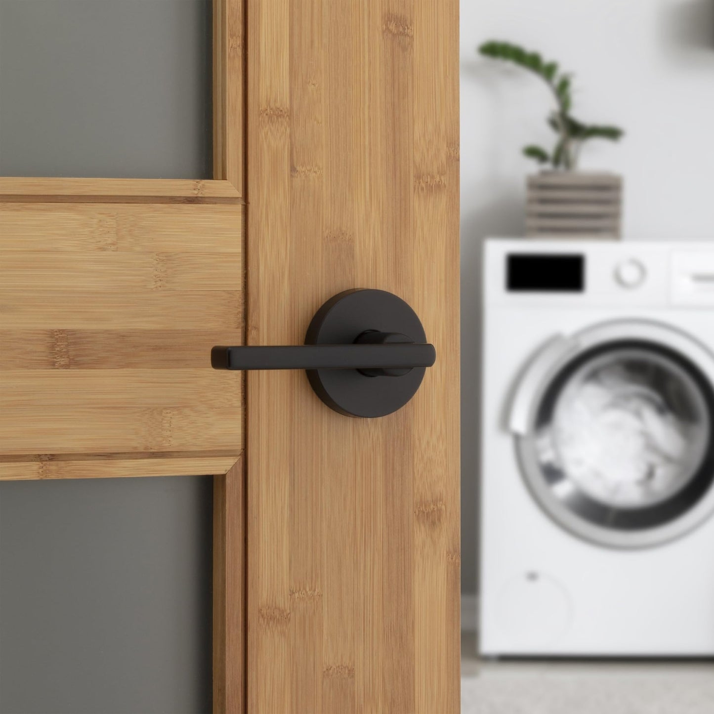 Kwikset 720HFLRDT-514 Halifax Interior Passage Door Knob Non-Locking Matte Black