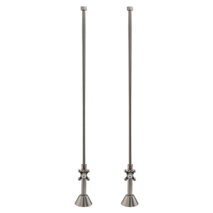 Signature Hardware 158040 Deck-Mount Supply Cross Handle Stops - Brushed Nickel