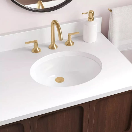 Signature Hardware 19" Mangrove Porcelain Oval Undermount Bathroom Sink White