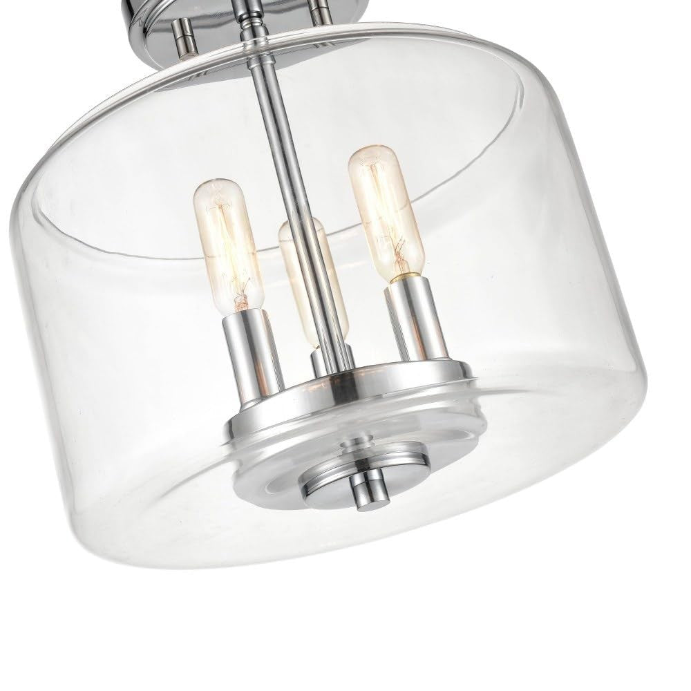 Millennium 6923-CH Transitional Three Light Semi-Flush Mount  Chrome Finish