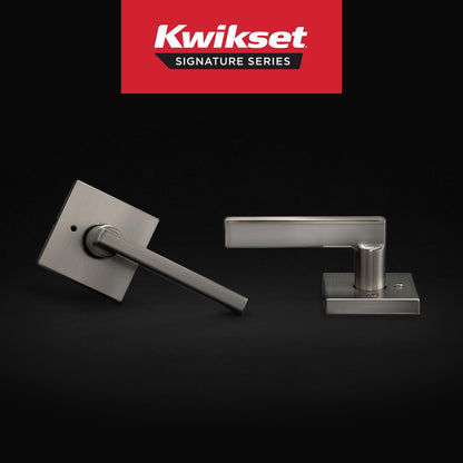 Kwikset 730HFL Halifax Interior Privacy Door Handle Lock Satin Nickel Reversible
