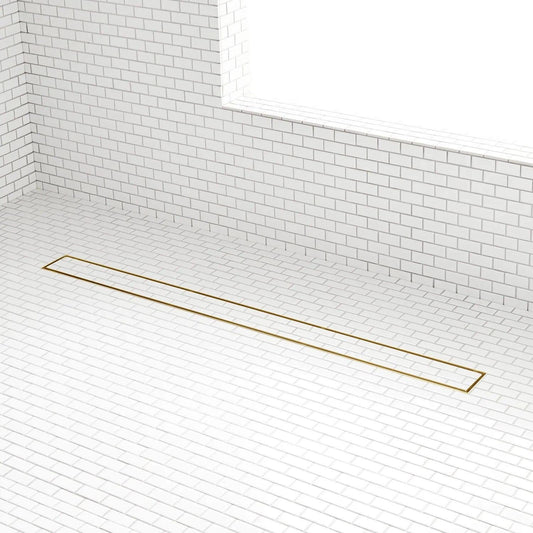 Signature Hardware 482707 Cohen 32" Tile Insert Shower Drain - Brushed Gold
