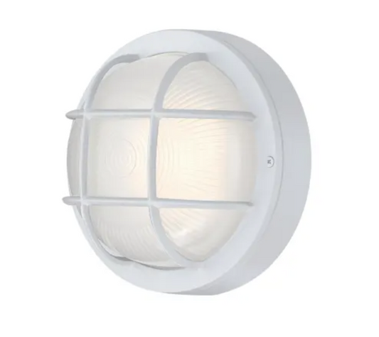 Westinghouse 6113900 8" Tall LED Outdoor Wall Sconce - Circular - White