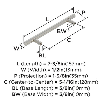 Amerock 10BX40517PN Cabinet Pull Polished Nickel 5-1/16" C2C 10 Pack