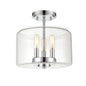 Millennium 6923-CH Transitional Three Light Semi-Flush Mount  Chrome Finish