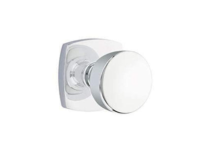 Emtek 5306LAUUS4 Full Dummy Set, Urban Modern Rosette, Laurent Knob, Satin Brass