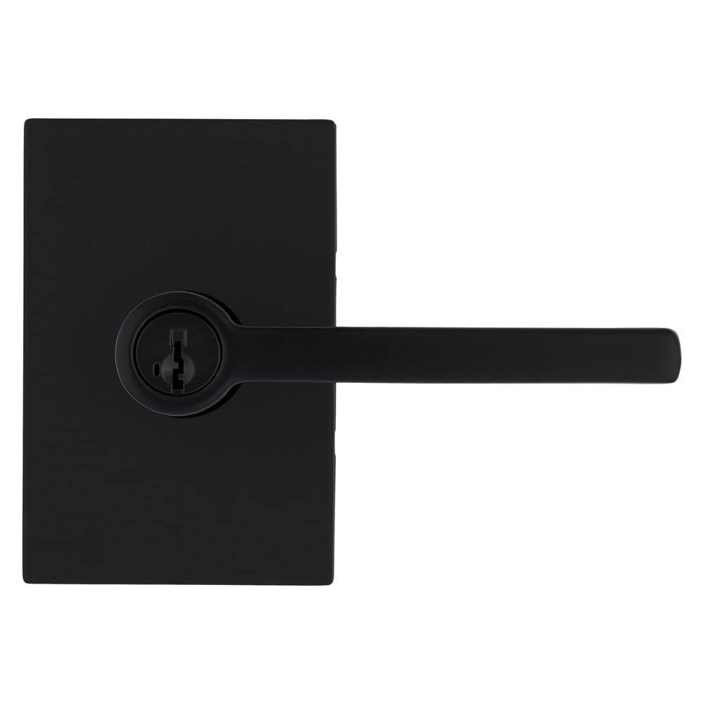 Kwikset 740HFL Halifax Entry Door Handle Lock&Key Reversible Lever Matte Black