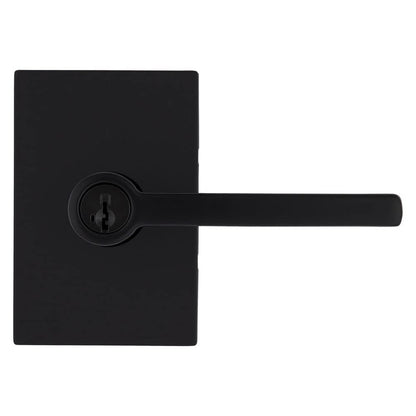 Kwikset 740HFL Halifax Entry Door Handle Lock&Key Reversible Lever Matte Black