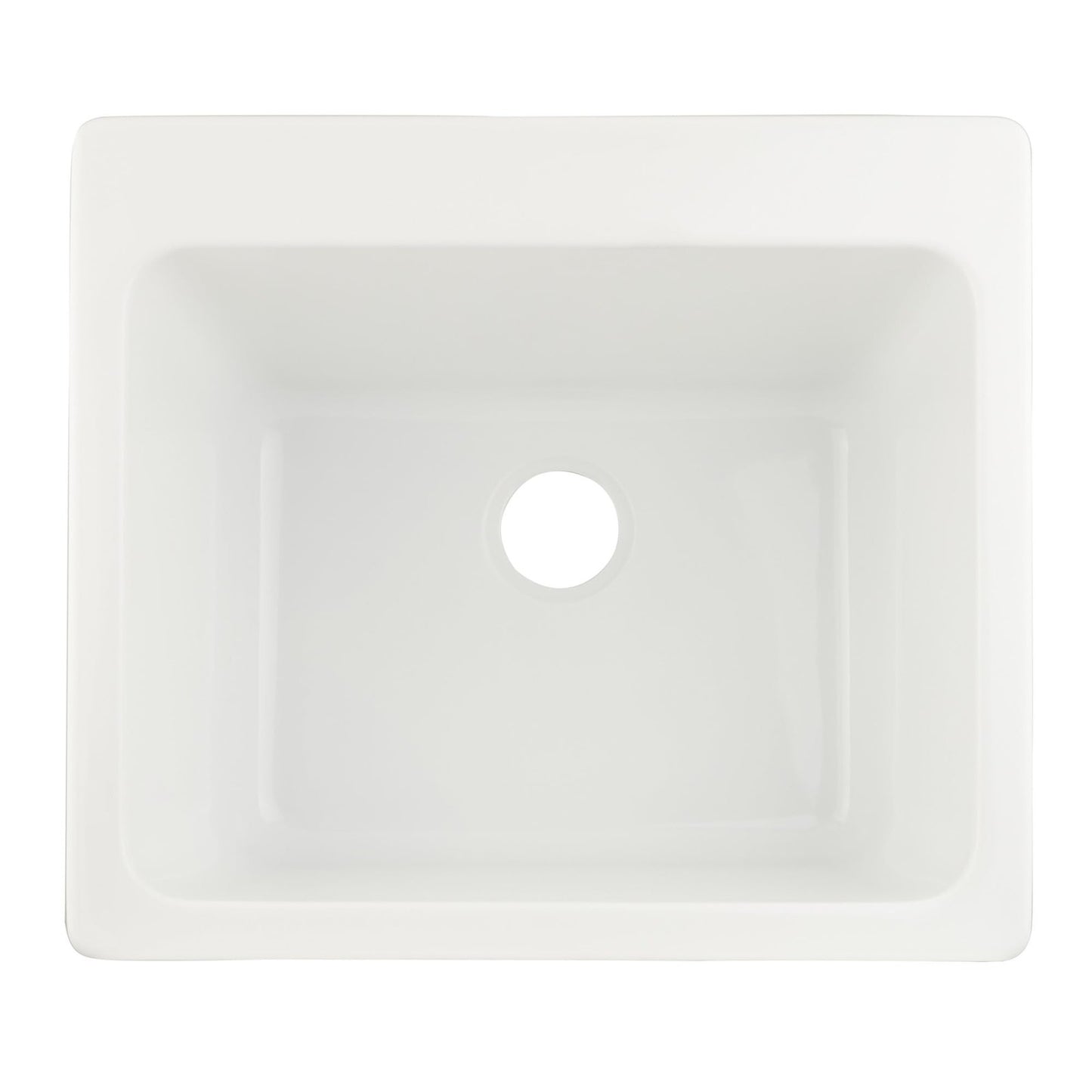 Signature Hardware SHLS2522WH Medford 25" Drop In Sgl Basin Acrylic Laundry Sink
