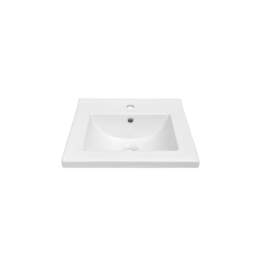 Swiss Madison SM-BV18S - 18" Ceramic Square Vanity Sink Top, White