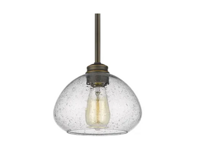 Z-Lite Amon 8" Wide Pendant with Clear Seedy Glass - Olde Bronze