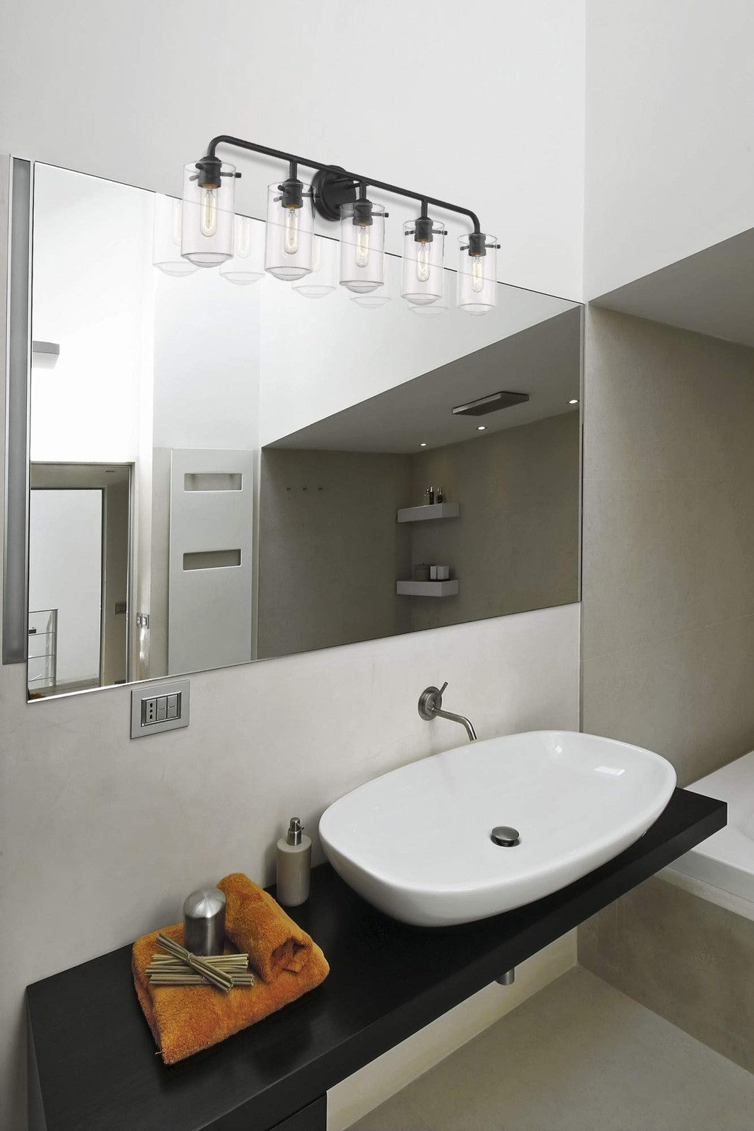 Z-Lite 471-5V-MB 5 Light Vanity, Matte Black