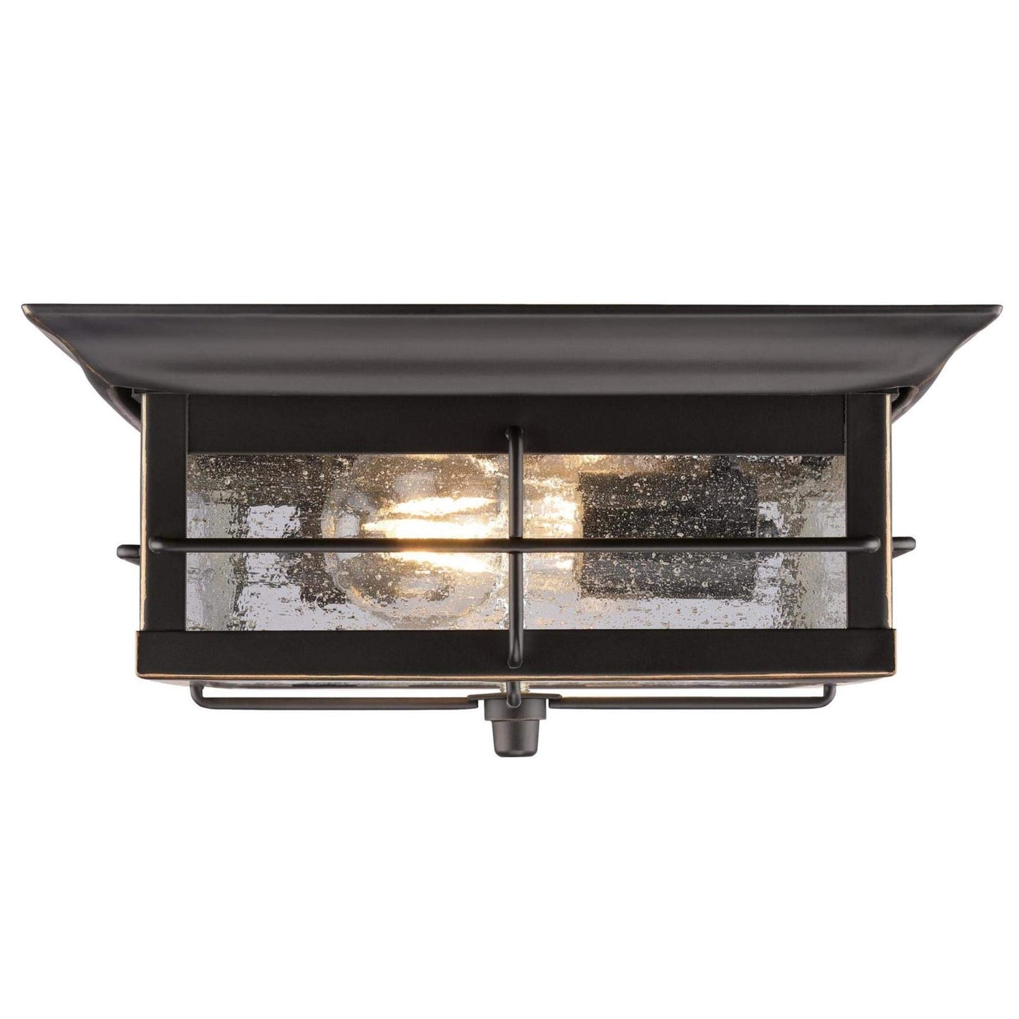 Westinghouse 6578400 Orwell 2 Light Outdoor Flush Mount Fixture ORB&Glass