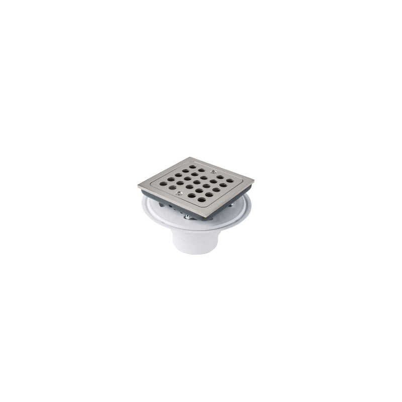 SH608PN Menlo 2"/3" PVC Drain w/Square Polished Nickel Tile-In Strainer