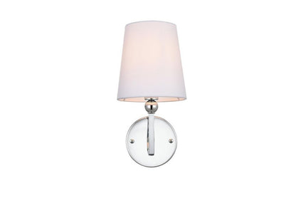 Living District LD7322W6CH Colson 1-Light Metal&Fabric Bath Sconce Chrome/White