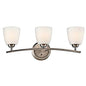 Kichler Granby 45360BPT Vanity Light Satin Etched Cased Opal Glass Br Pewter