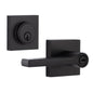Miseno MLK2022 Lorton Flat Bar Keyed Entry Door Lever Set w/Deadbolt-Matte Black