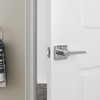 Miseno MLK3022 Lorton Flat Bar Privacy Door Lever Set - Satin Brass