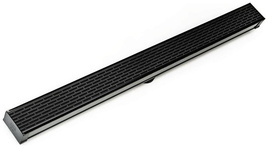 Infinity Drain SLT 6548 BK 48" S-PVC Series Low Profile Complete Kit Matte Black