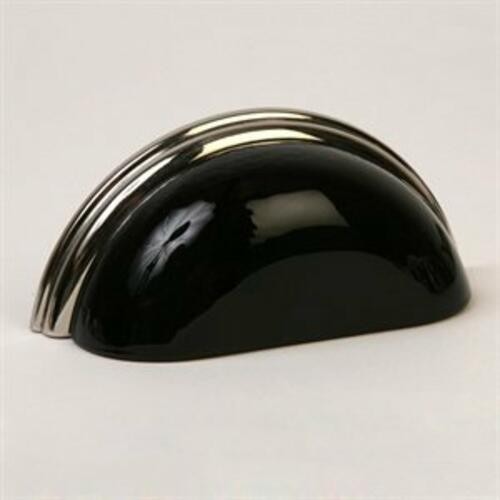 Glass Bin Pull Black/polished Nickel
