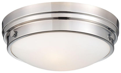 Minka Lavery 823-77 2 Light 13.25" Width Flush Mount Ceiling Fixture - Chrome