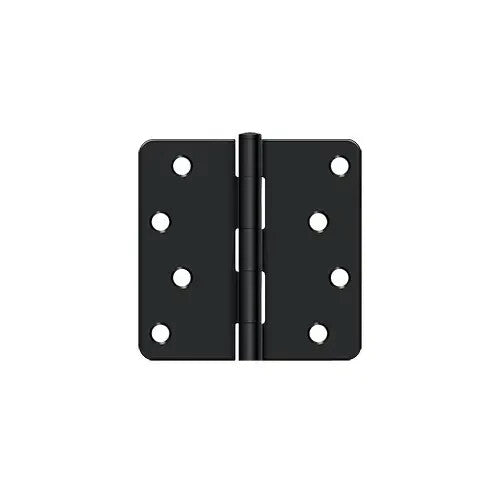 Deltana S44R41B 4" x 4" x 1/4" Radius Hinge, Residential, Black (Pair)