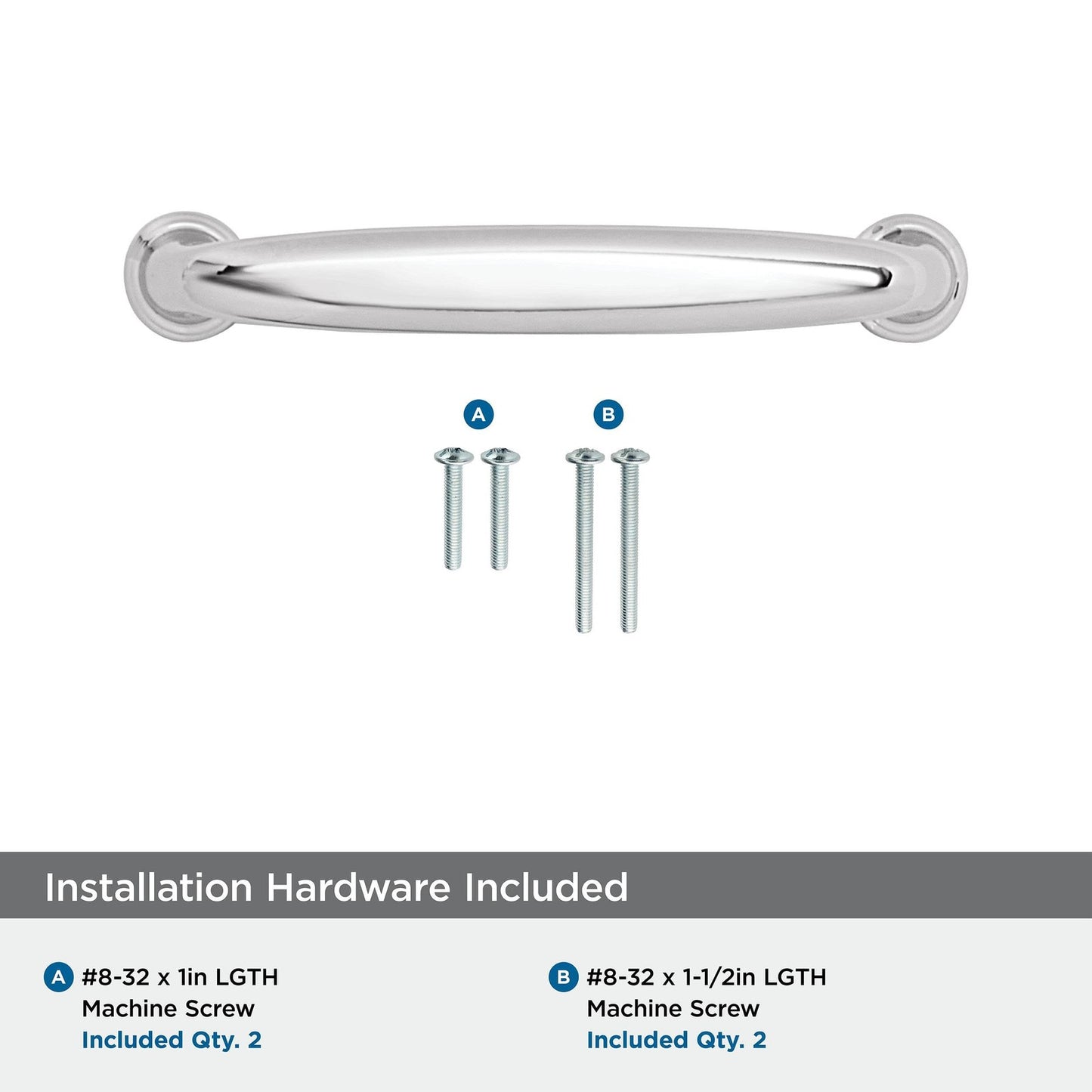 Amerock BP5370226 Kane Polished Chrome Cabinet Pull 3-3/4" C2C