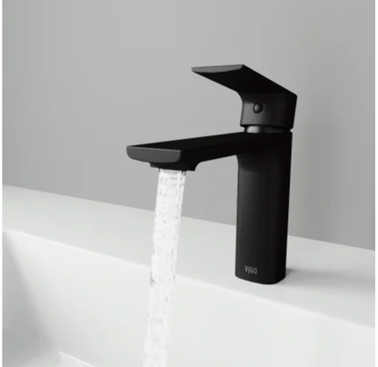 VIGO Matte Black 1 Hole Single Handle Bathroom Sink Faucet