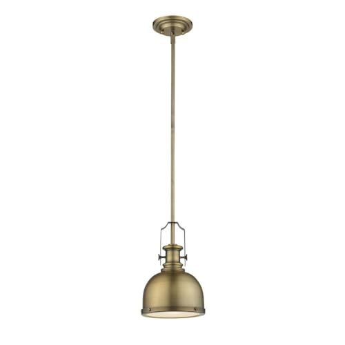 Z-Lite 725MP-HBR 1 Light Mini Pendant, Heritage Brass