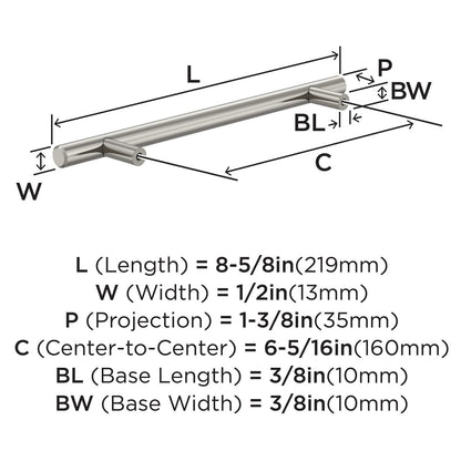 Amerock Bar Pulls 6-5/16" Center-to-Center Satin Nickel Cabinet Pull, BP40520G10