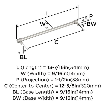 Amerock BP37749G10 12-5/8" Faraday Satin Nickel Drawer Pull