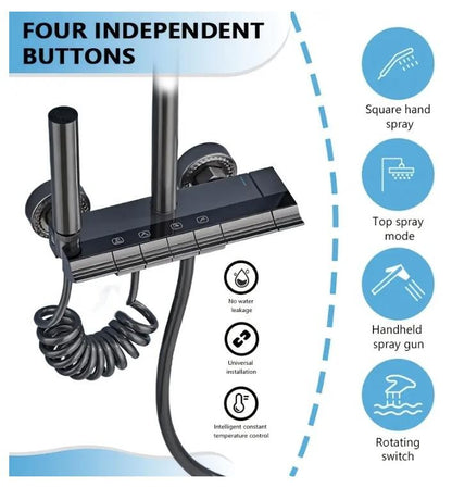 Oversize Showers System, New Condition, 4-Modes, Black