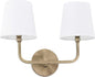 Capital Lighting 119321AD-674 Dawson White Fabric Shade Bath Vanity Aged Brass