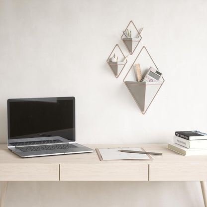 Umbra 470752-Hanging Planter Vase Wall Decor, Pot and Container - Grey/Copper